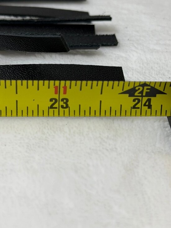 ADA Black Leather Braided Wrap Belt Handmade Fringe Size SM - New without tags